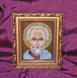 Вишита ікона "Св. Миколай-Чудотворець"